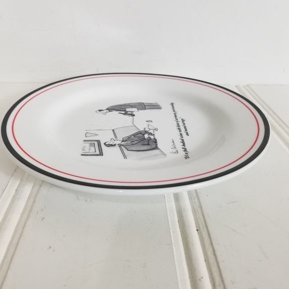 Restoration Hardware New Yorker Plate White Waiter Leo Cullum The Cartoon Bank - Picture 6 of 10